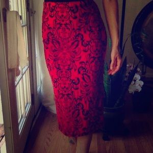 Red pencil skirt